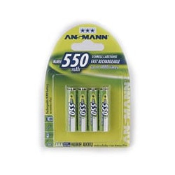 pila ricaricabile ansmann 4 pz. maxe nimh aaa mini stilo 550 mah