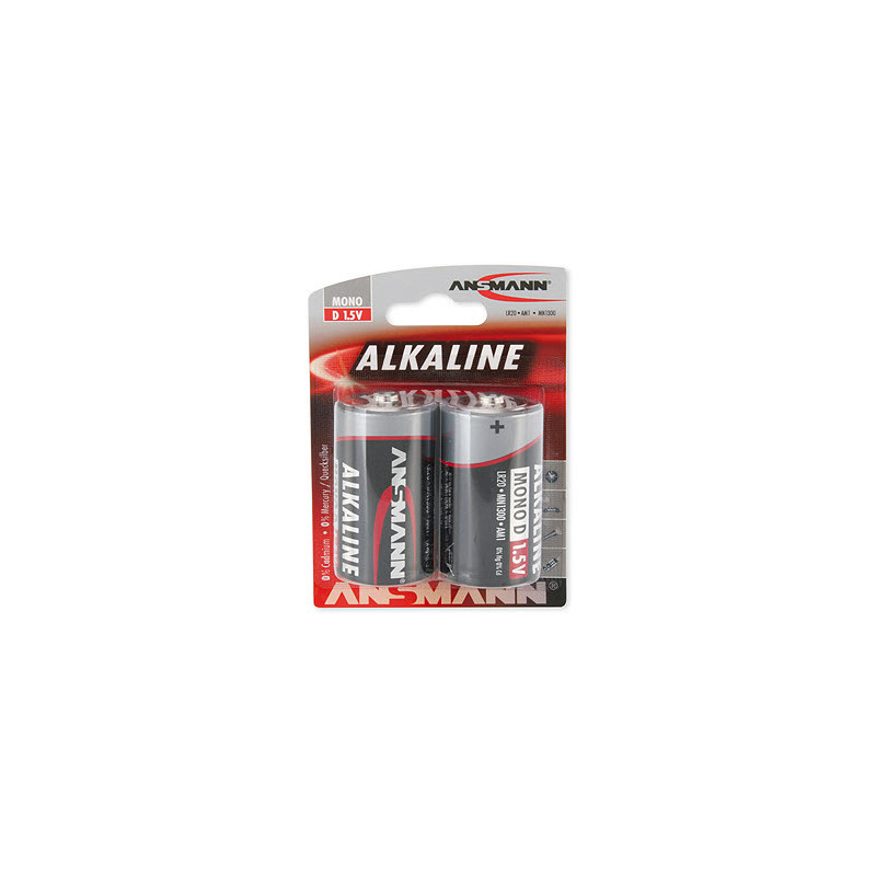 pila ansmann 2 pz. alkaline mono torcia d lr 20 red-line [1514-0000]