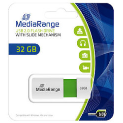 pen drive 32gb mediarange usb 2.0 slider verde [mr973]