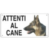cartello alluminio 25x12,5cm 'attenti al cane'' [8505]