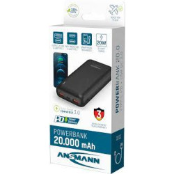 caricabatteria portatile ansmann 20000mah 20w 2-porte usb tipo-a