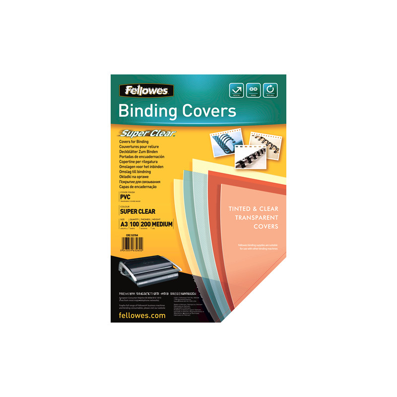 copertine fellowes cf100 300my a4 trasparente 100pz [53763]