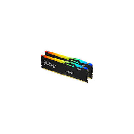 ram dimm ddr5 32gb kingston fury beast rgb 2x16gb/5200mhz/cl40/nero