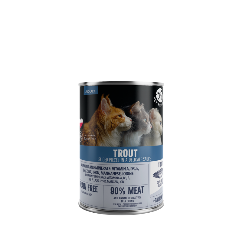 alimento umido petrepublic per gatti adulti trota tagliata bocconcini