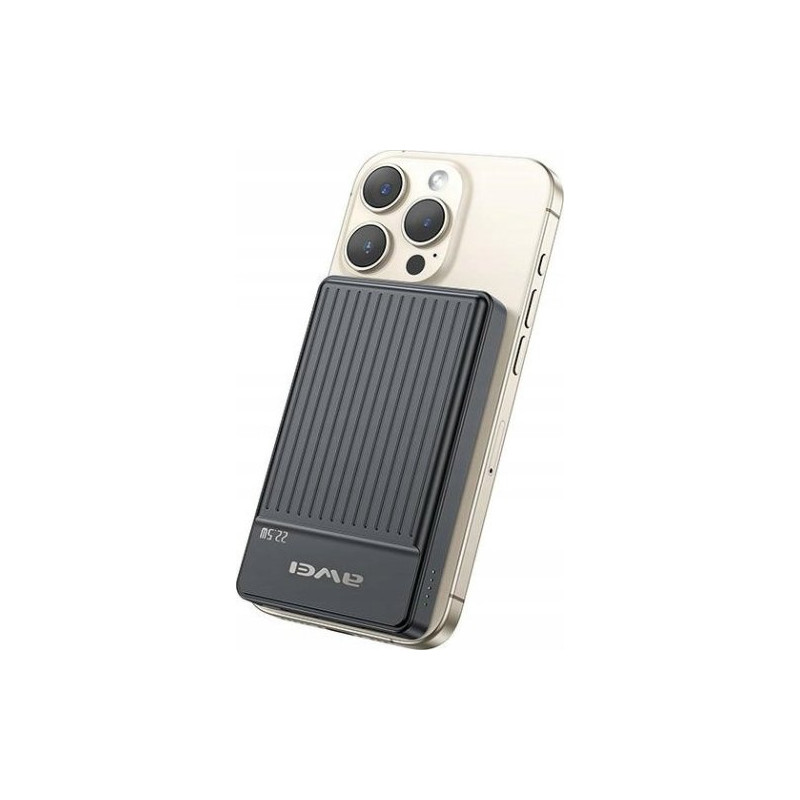 batteria portatile awei powerbank magsafe 10000mah/22.5w nero [azaweuapawe0195]