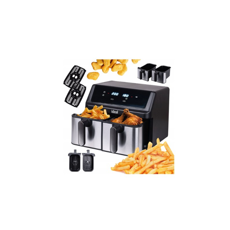 friggitrice eldom ideal ik1500 dual senza grassi 8 funzioni 9l 2000w