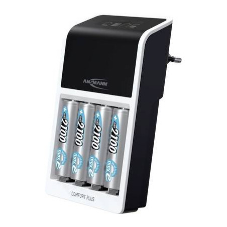 carica pile ansmann rotondo nimh aaa/aa 4pz 9v 15ma nero/bianco [1001-0094-01]