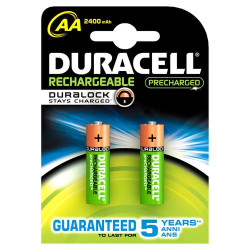 Pila ricaricabile duracell 2 pz. staycharged mignon aa stilo 2.400mah
