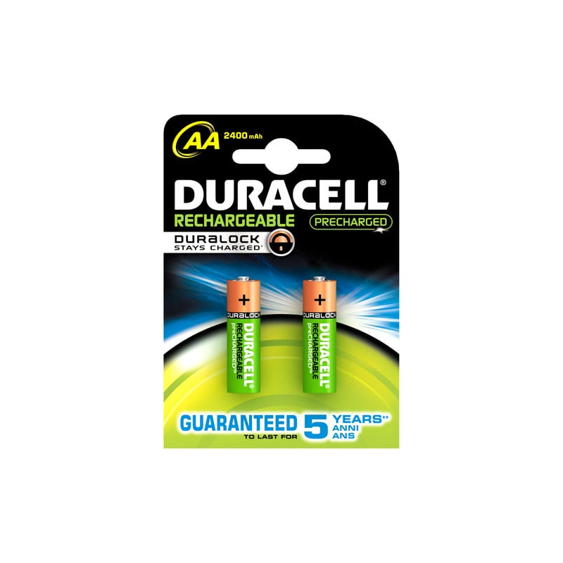 Pila ricaricabile duracell 2 pz. staycharged mignon aa stilo 2.400mah