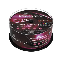 Confezione cd-r mediarange cdr80 700mb 52xcb 50pcs [mr208]