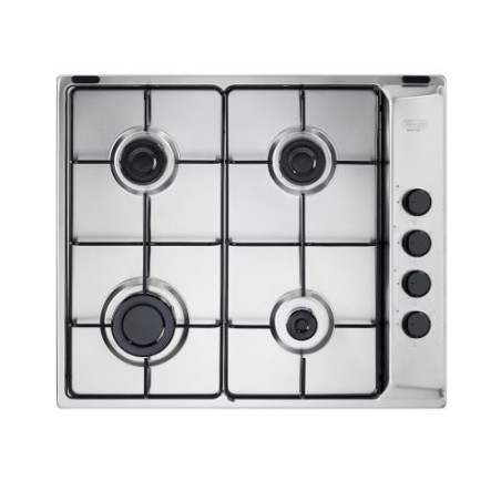 piano cottura de longhi fli 46 asv a gas con 4 fuochi acciaio inossidabile