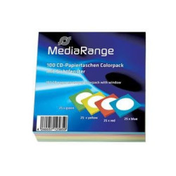 Busta per cd mediarange 100 pz. colorate box67 fronte trasparente