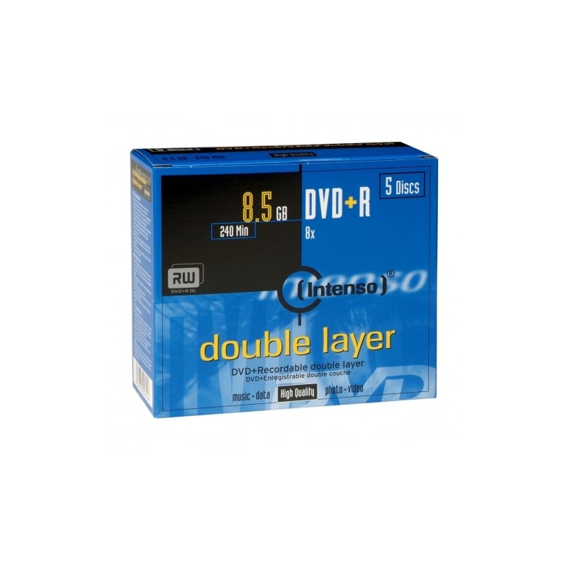 Confezione dvd+r intenso 8,5gb 5pcs jewelcase double layer [4311245]