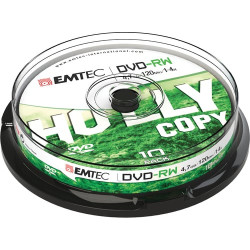 Confezione dvd-rw emtec 4,7gb 10pcs 4x cake new packaging [ecovrw47104cb]