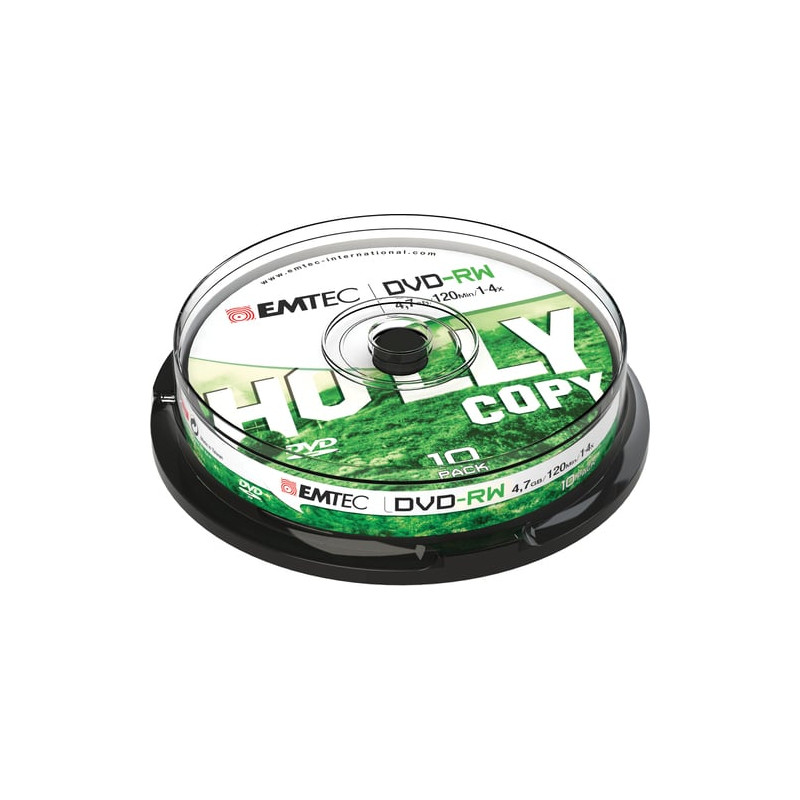 Confezione dvd-rw emtec 4,7gb 10pcs 4x cake new packaging [ecovrw47104cb]
