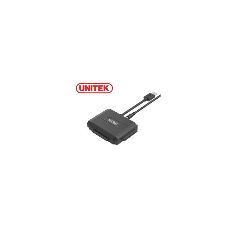 adattatore unitek usb 3.0 a ide+sata ii con switch on/off nero [y-3324]