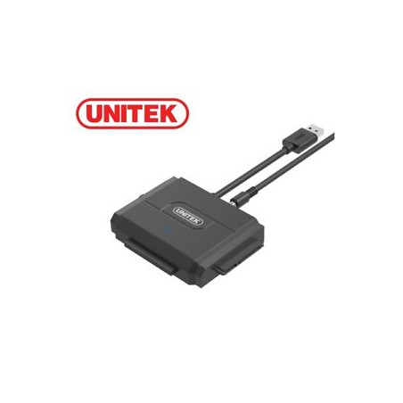 adattatore unitek usb 3.0 a ide+sata ii con switch on/off nero [y-3324]