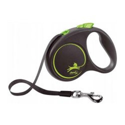 guinzaglio retrattile flexi automatic design nero s 5m verde