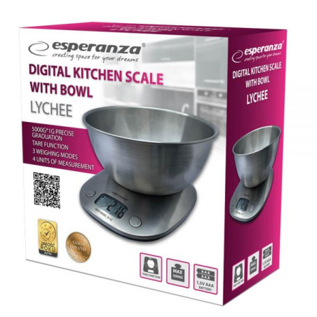 bilancia elettronica da cucina esperanza eks008 con ciotola [eks008]