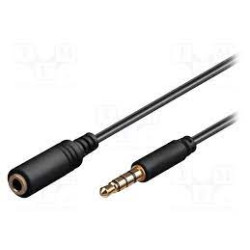 cavo audio goobay pro minijack 3.5mm est. 4p nero 2.0m [62479]