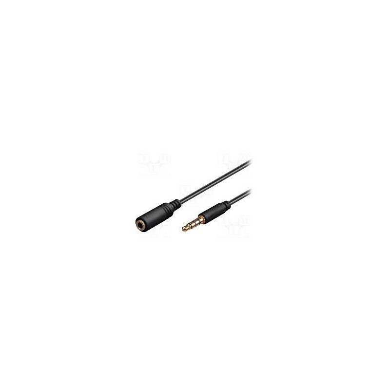 cavo audio goobay pro minijack 3.5mm est. 4p nero 2.0m [62479]