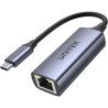 adattatore ethernet unitek usb-c/rj45 1gbps 100w argento [u1323a]