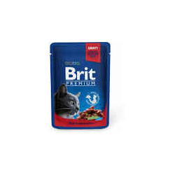 cibo umido brit premium con manzo e piselli per gatti adulti 100gr
