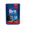cibo umido brit premium con manzo e piselli per gatti adulti 100gr
