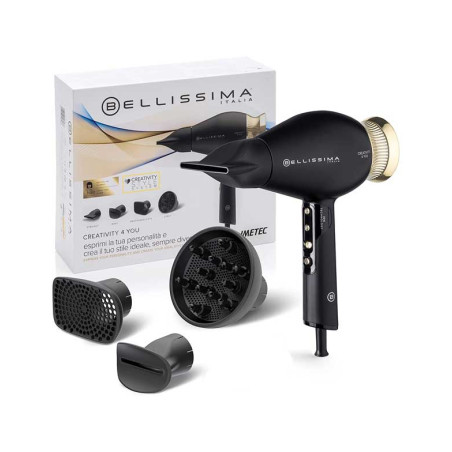 asciugacapelli imetec bellissima creativity 4 you 1800w nero/oro