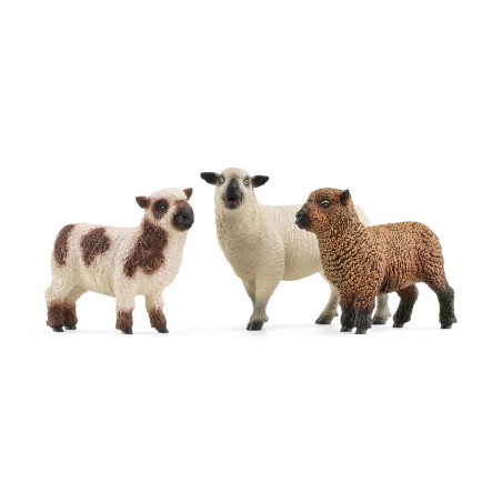 schleich farm world trio di pecore 6cm multicolore [42660]