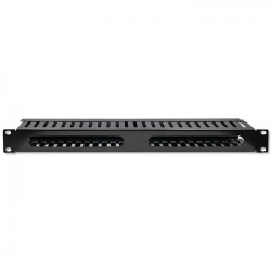 organizzatore di cavi qoltec 24 porte per rack da 19" 1u nero