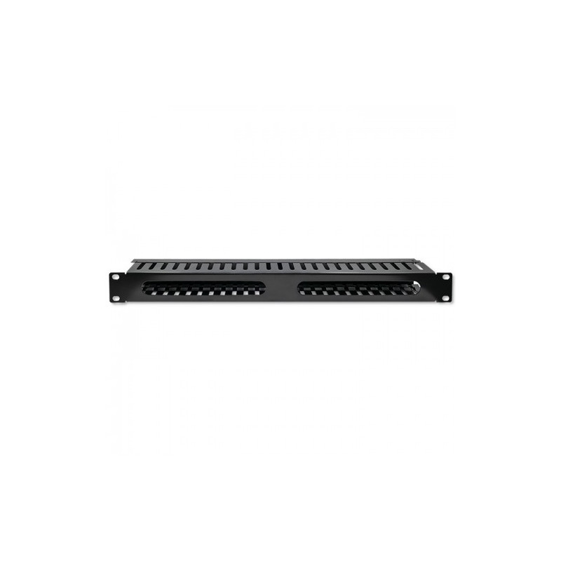 organizzatore di cavi qoltec 24 porte per rack da 19" 1u nero