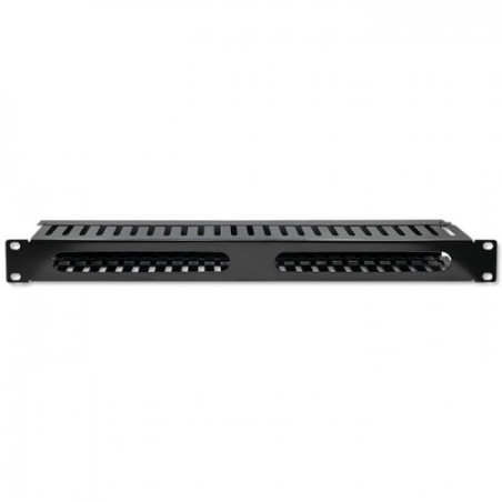 organizzatore di cavi qoltec 24 porte per rack da 19" 1u nero