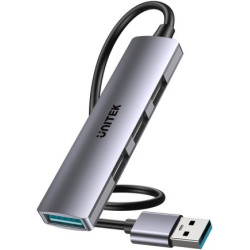 hub usb unitek h1208cgy01 4 porte usb-a 2.0 3.0 grigio [h1208cgy01]