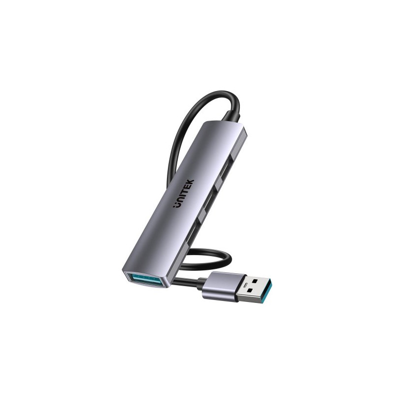 hub usb unitek h1208cgy01 4 porte usb-a 2.0 3.0 grigio [h1208cgy01]