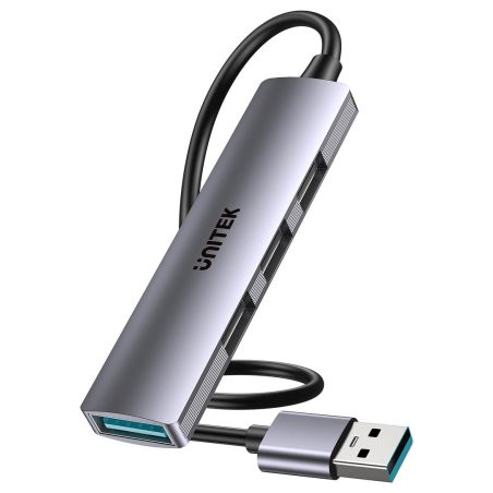hub usb unitek h1208cgy01 4 porte usb-a 2.0 3.0 grigio [h1208cgy01]