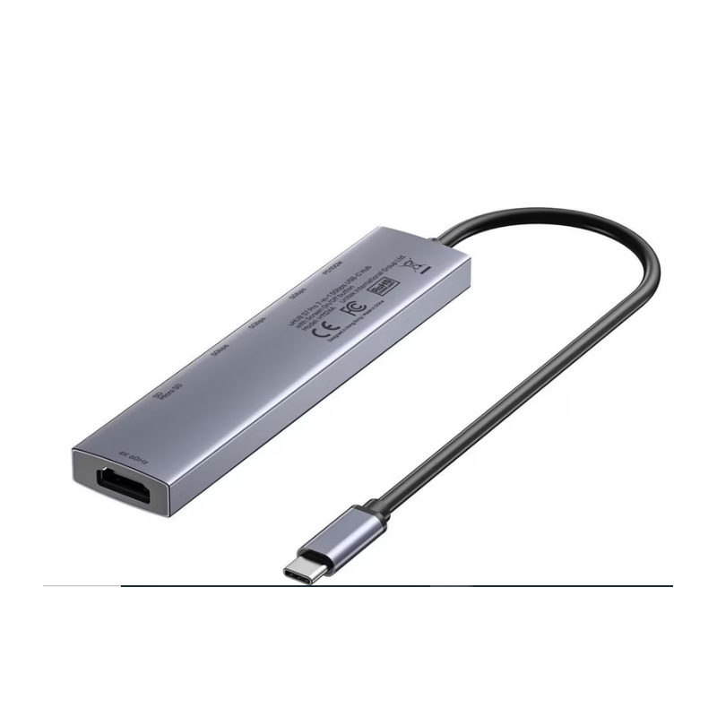 hub usb-c unitek 7w1 pd 100w hdmi 2.0 argento [h1124agy01]