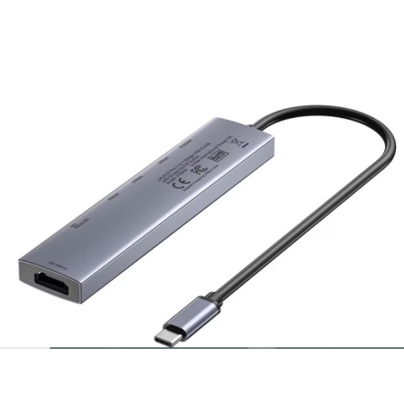hub usb-c unitek 7w1 pd 100w hdmi 2.0 argento [h1124agy01]