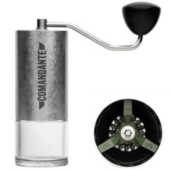 macinacaffe' comandante c40 mk4 lab series tigershark argento/nero