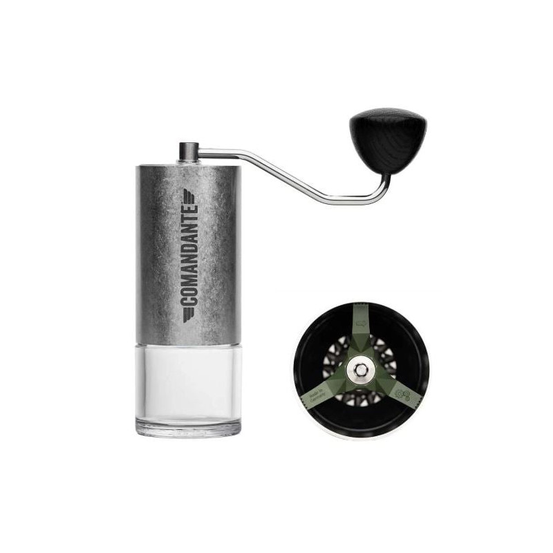 macinacaffe' comandante c40 mk4 lab series tigershark argento/nero