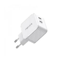 alimentatore da rete nevox dual usb-c qc3.0 gan 45w bianco [2569]
