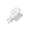 alimentatore da rete nevox dual usb-c qc3.0 gan 45w bianco [2569]