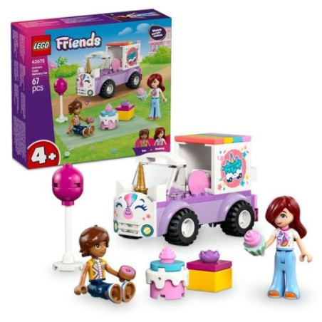 kit di costruzione lego auto per consegna della torta unicorno multicolore