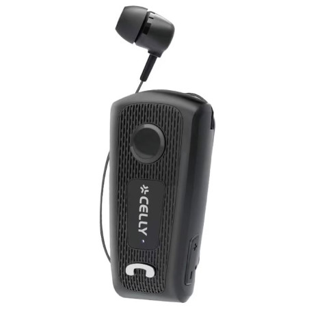 auricolari celly wireless retractable mono nero [bhclipbk]