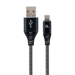 cavo gembird premium cotton braided type-c usb charging and data