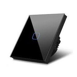 interruttore tattile led maclean singolo in vetro nero maclean con