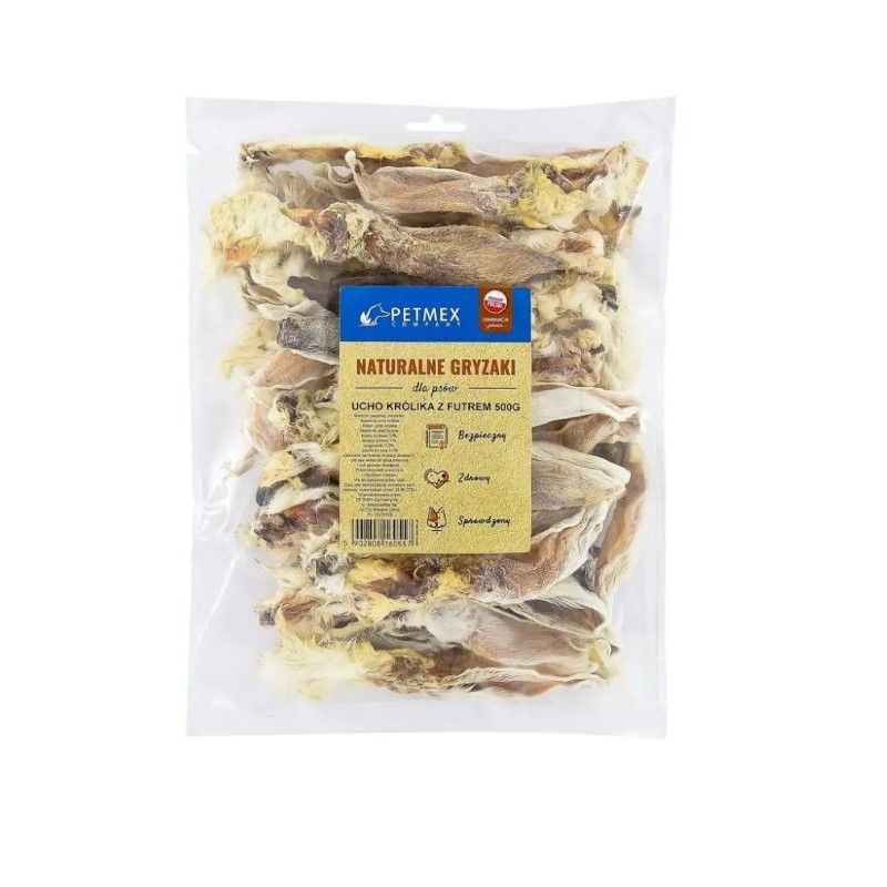 orecchio di coniglio petmex con pelliccia massaggiagengive per cani