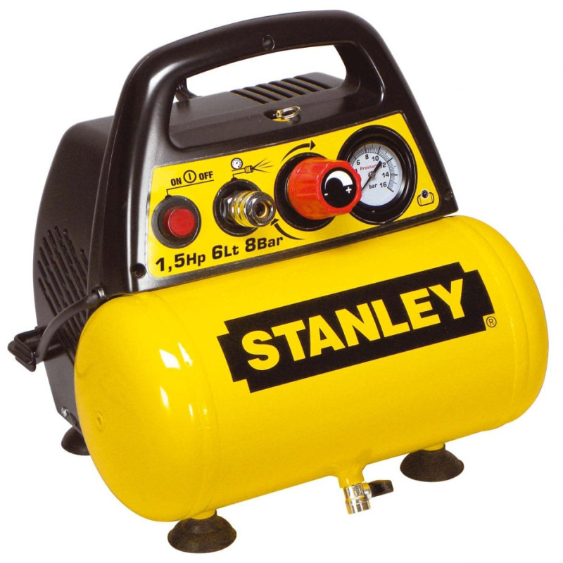 compressore stanley compressore autolubrificante 6l + set pneumatico