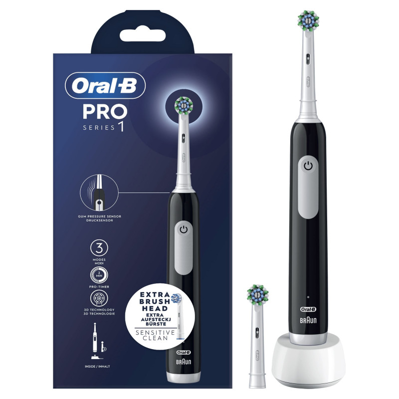 spazzolino elettrico oral-b pro serie 1 nero/bianco [80720330]