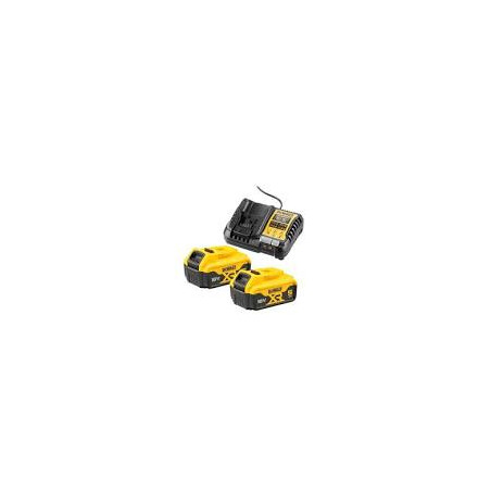 set batterie dewalt 5 ah-lion + caricabatterie nero/giallo [dcb1104p2-qw]